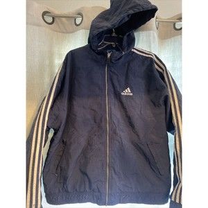 Men’s Vintage Adidas Full Zip Hooded Quilted Winter Coat Size M/L Navy